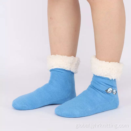 China Winter Fleece Chunky Non Slip Slipper Socks Manufactory